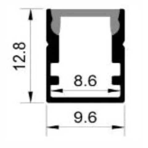 1012B - LED Aluminium Surface Channel - 2m