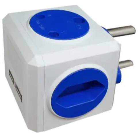 Selectrix - Multi Socket Cube With USB - Blue (SC 408)