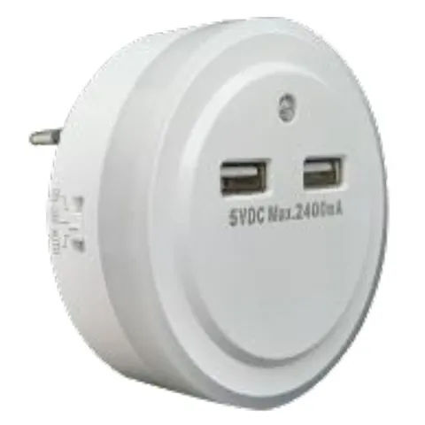 Selectrix - Dual USB Charger With Night Light  - (SC 414)
