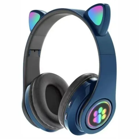 Kids Cat Ear Bluetooth Wireless Headphones - Click to Choose - Blue
