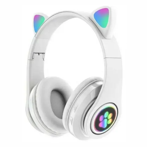 Kids Cat Ear Bluetooth Wireless Headphones - Click to Choose - White