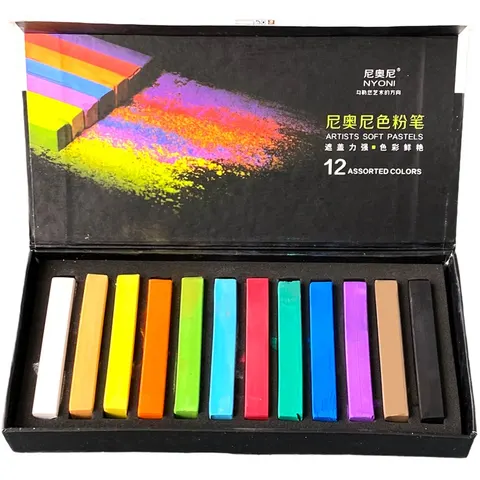 Nyoni - Color Chalk Artist Soft Pastels  - 12 Colors / (SC N2829)