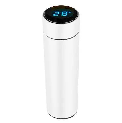 Digital Thermometer Flask - White